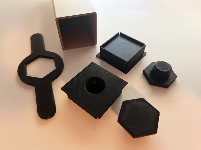 Ikea Lack Adjustable Foot (all printed / no additional hardware required)