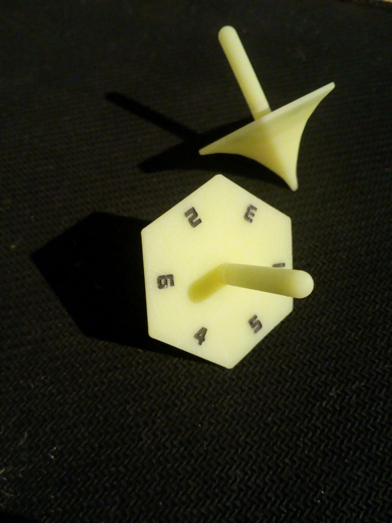 D6 Spinning Top Dice by merec Download free STL model