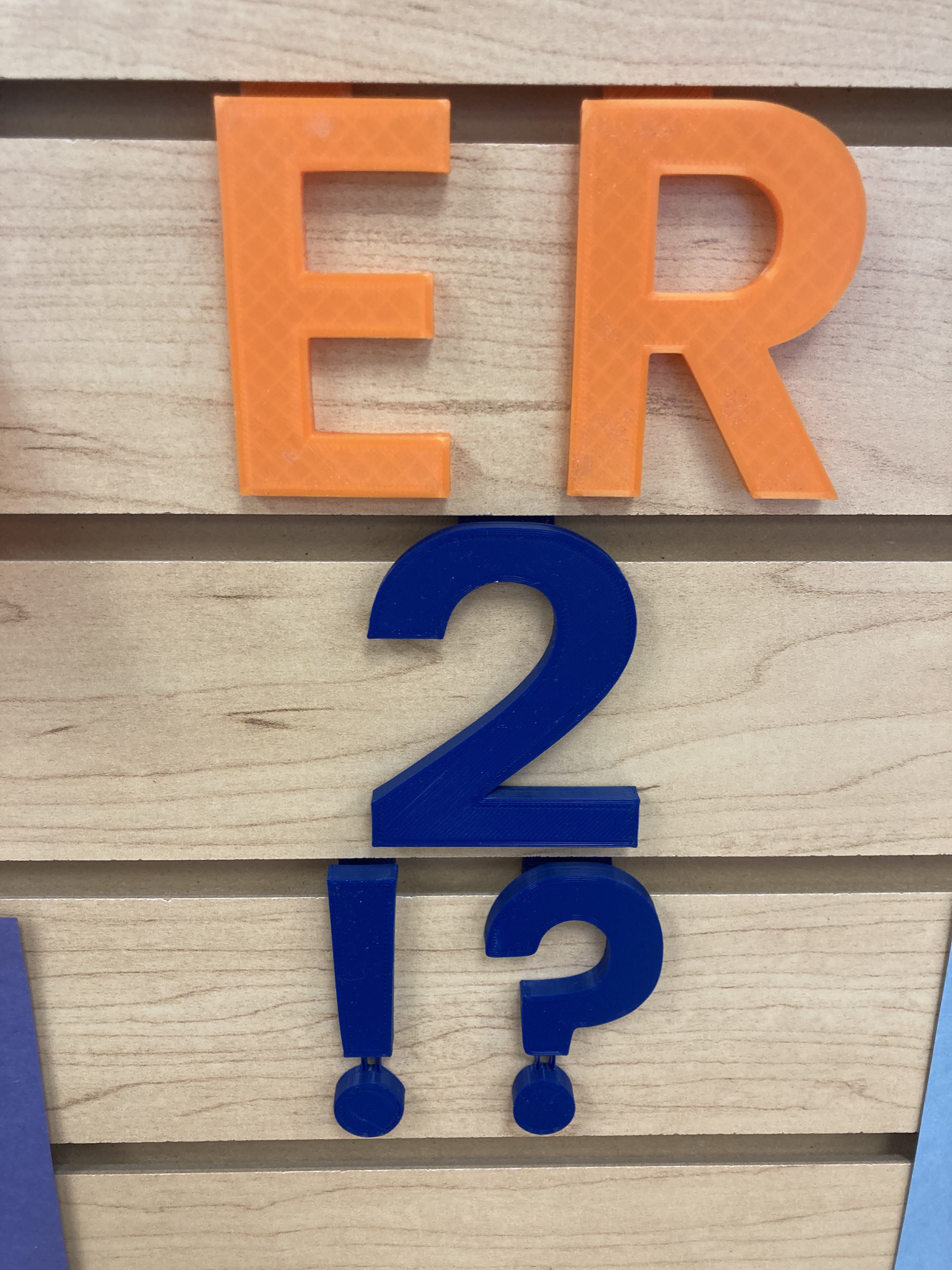 Hanging Numbers and Symbols for Slat Wall