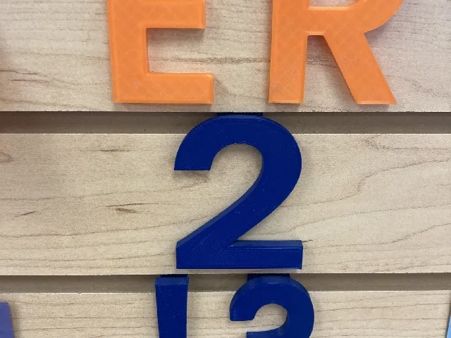 Hanging Numbers and Symbols for Slat Wall