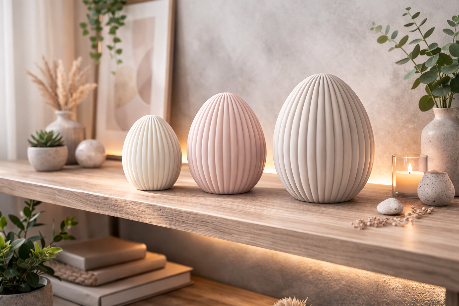 Ribbed eggs set 3