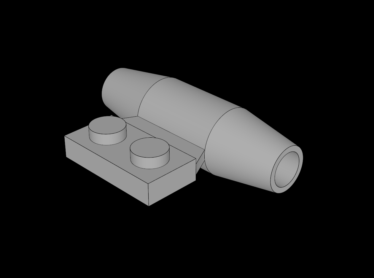 Lego Compatible (3475a.dat) Plate  1 x  2 with Jet Engine and Smooth Hole