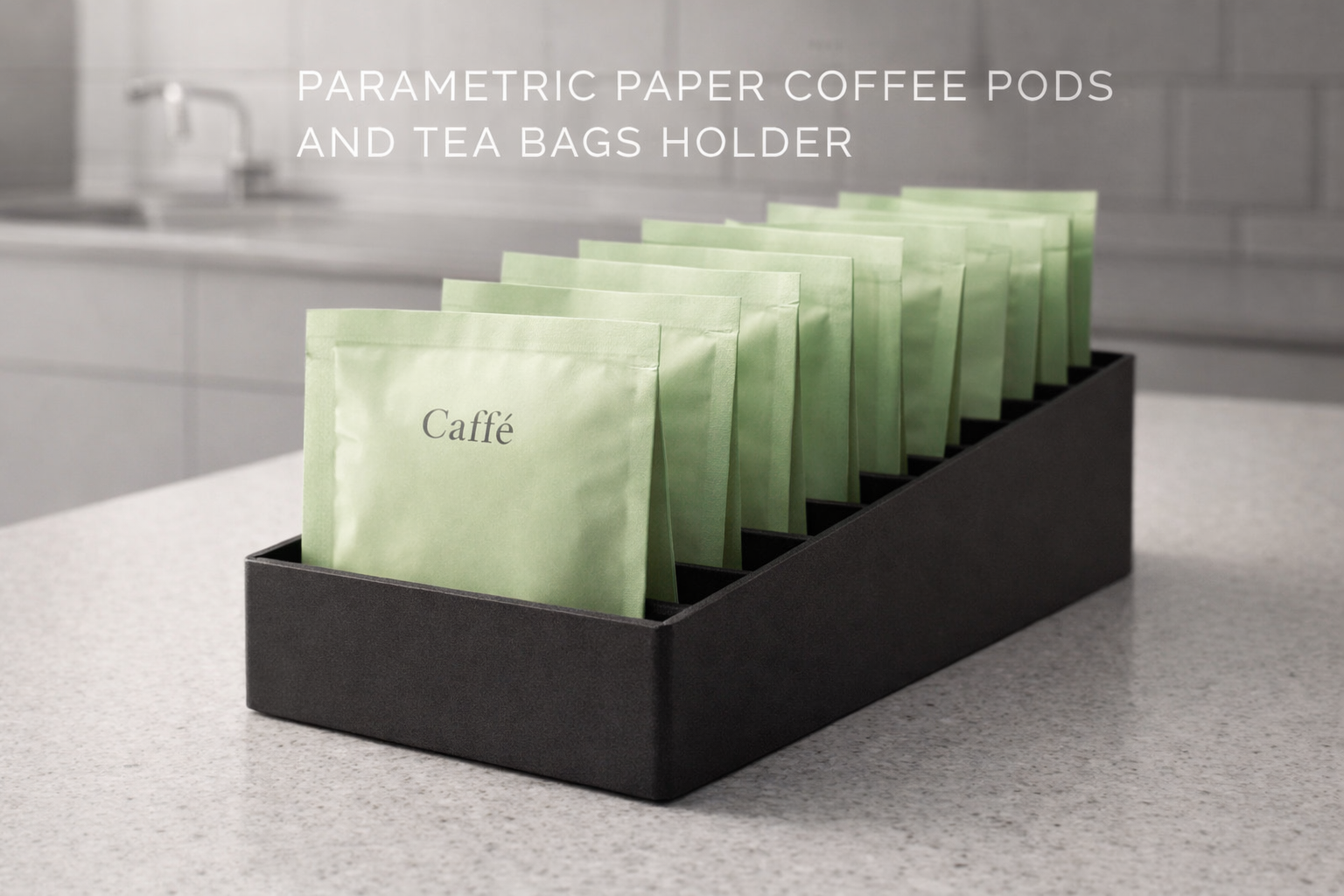 Parametric paper coffee pods and tea bags holder