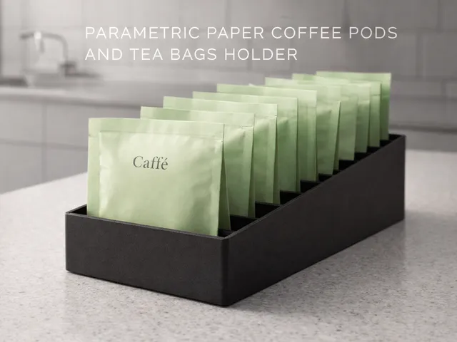 Parametric paper coffee pods and tea bags holder