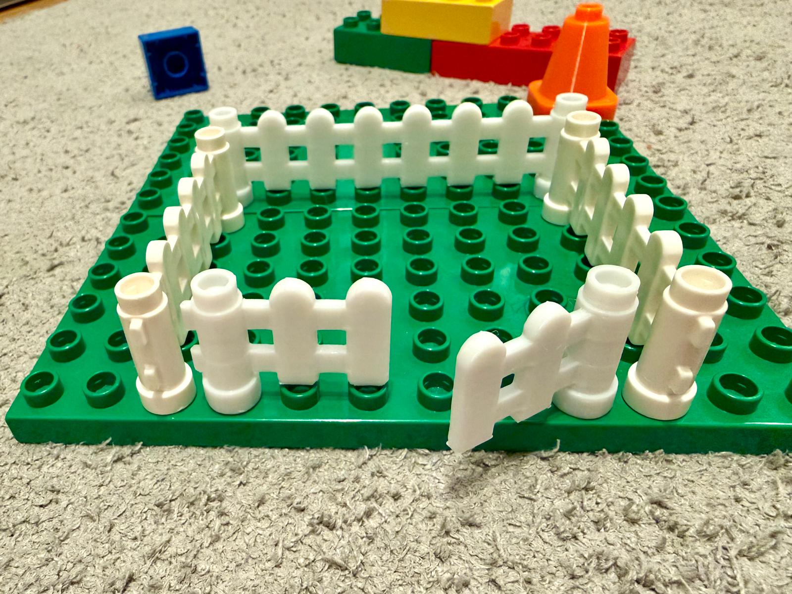 fully Lego Duplo compatible classic fence gates 3D model