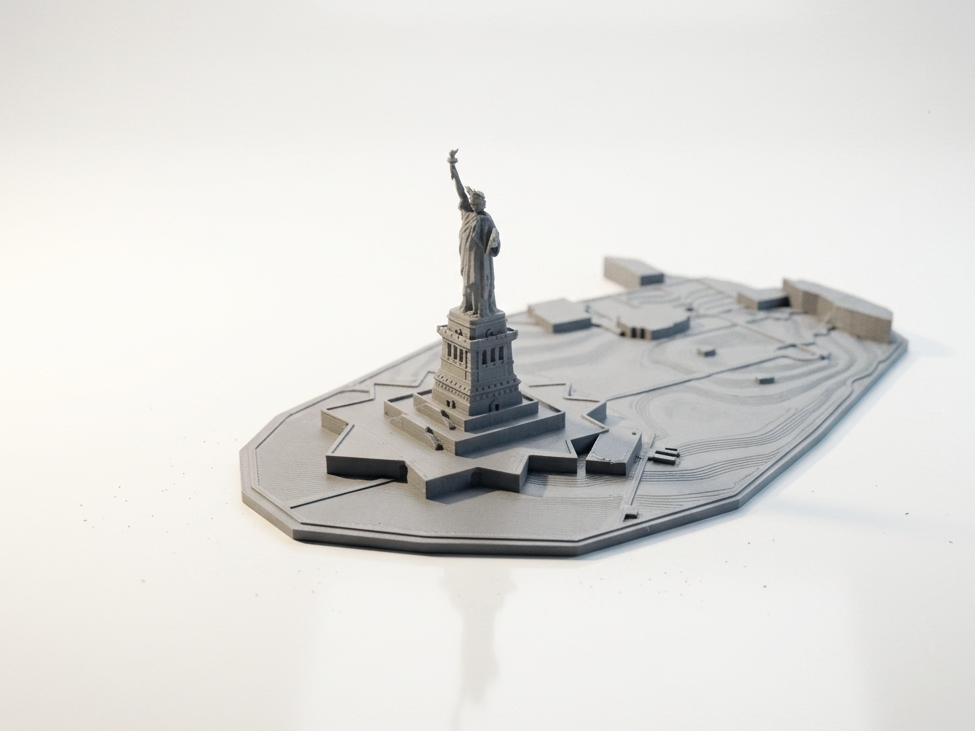 Statue of Liberty Island Circular Topographic Map