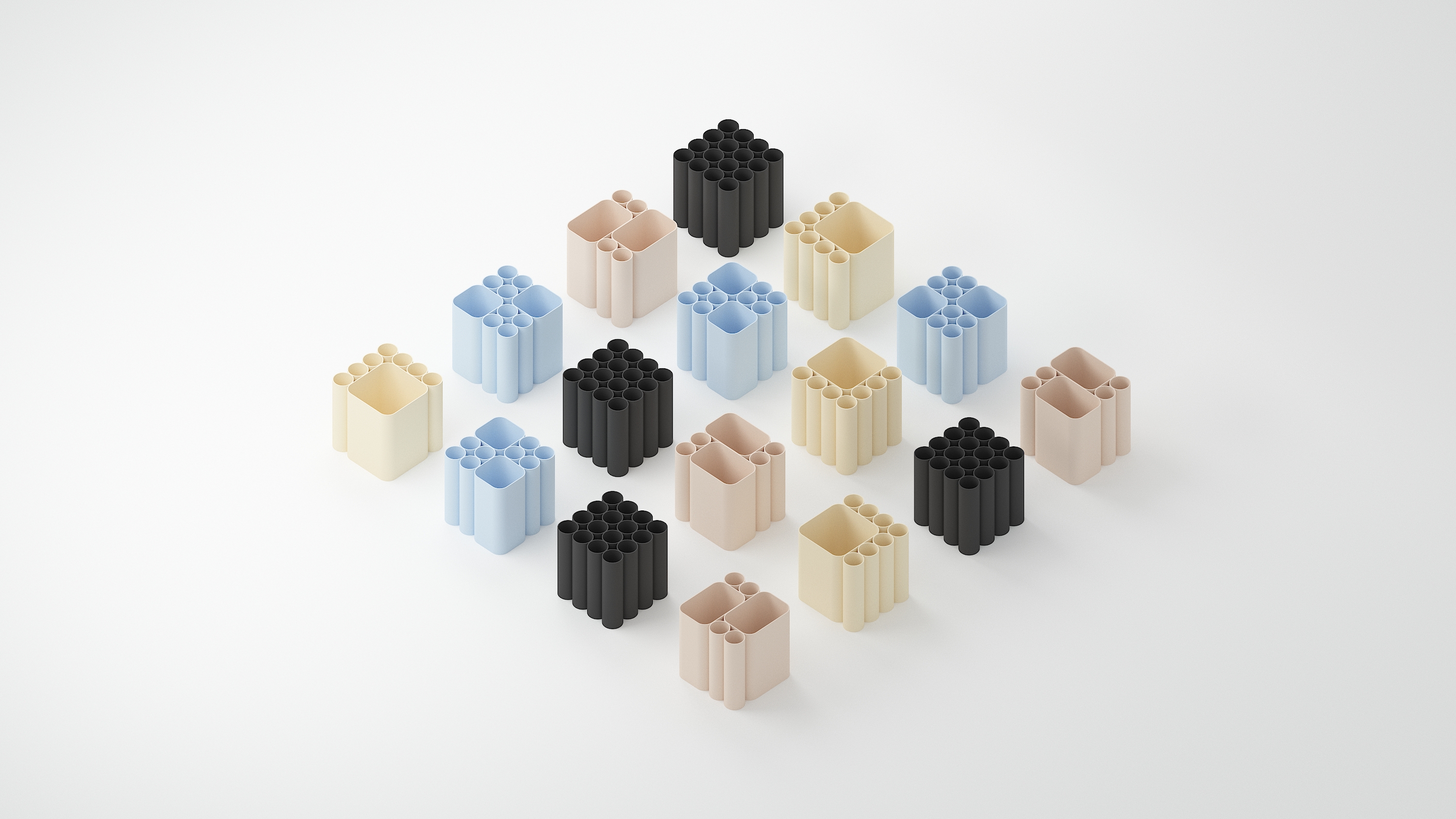 Thingiverse Pen Rack Pen Holder & Brush Holder-桌面多功能笔筒收纳盒–化妆刷/眉笔通用: free 3D model on ...