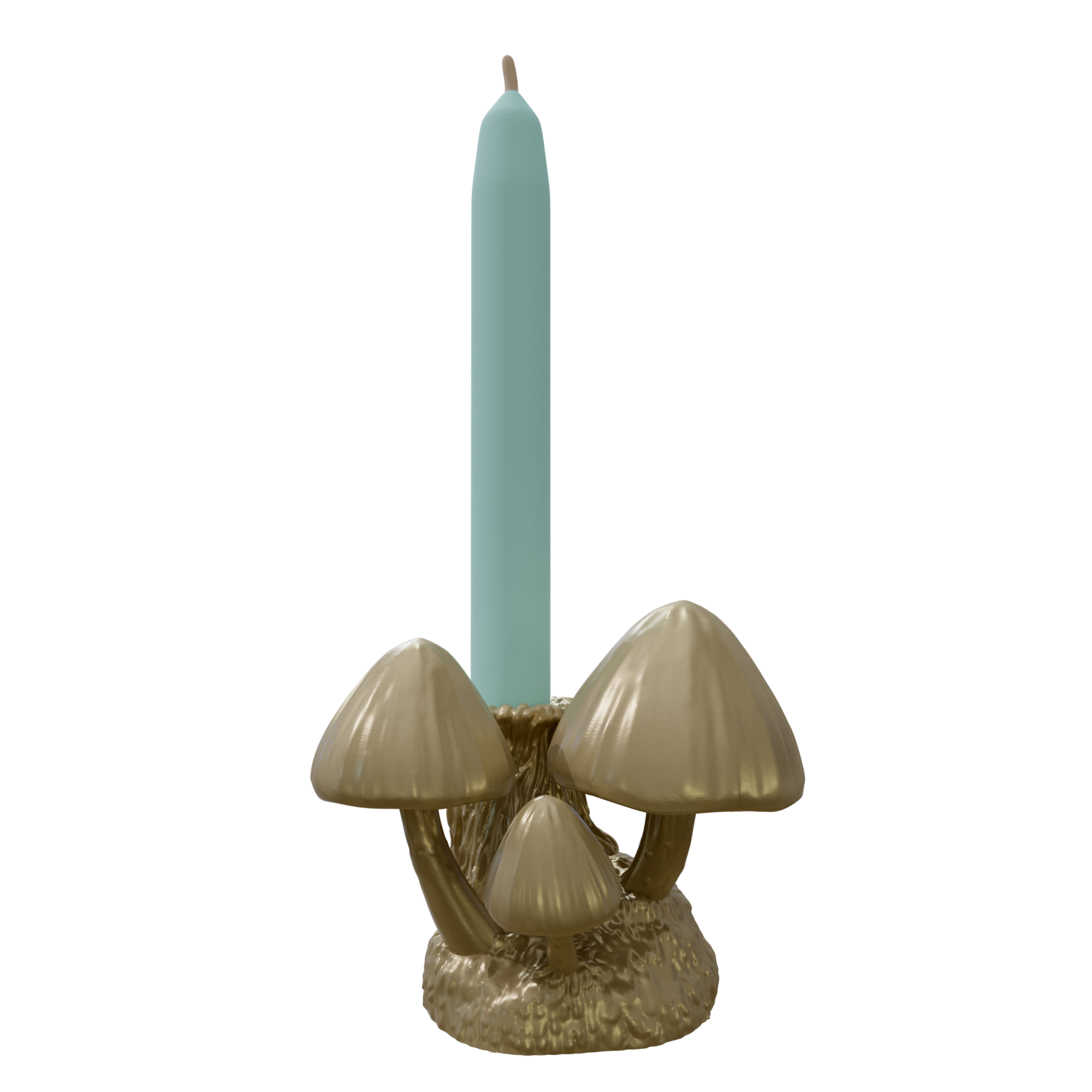 Mushroom and Tree Trunk Tapered Candle Holder
