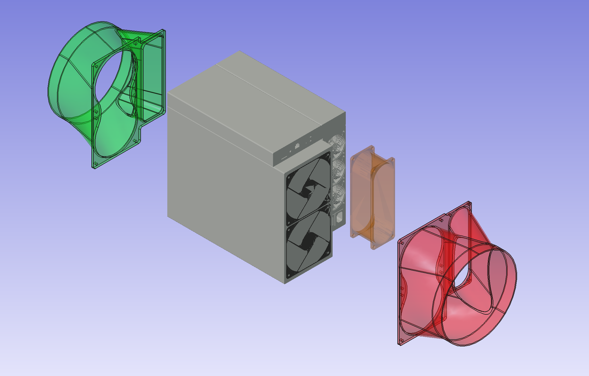 S21/S19 Pro Antminer 200mm Air Duct (Community Development) - Use the gasket to verify the alignment of the holes.