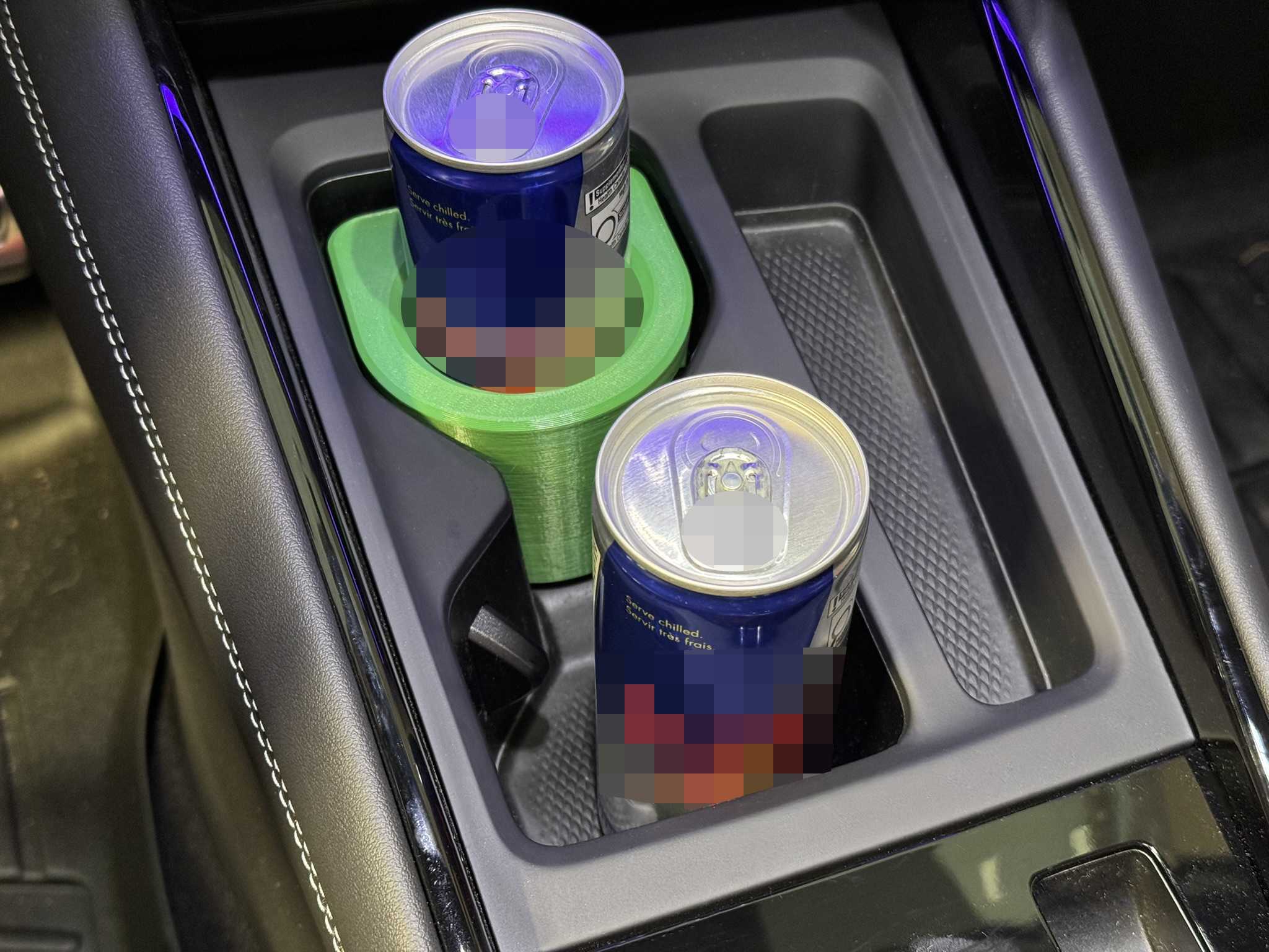 Cup holder adapter for 2025 Volkswagen Tiguan that fits Red Bull slim cans