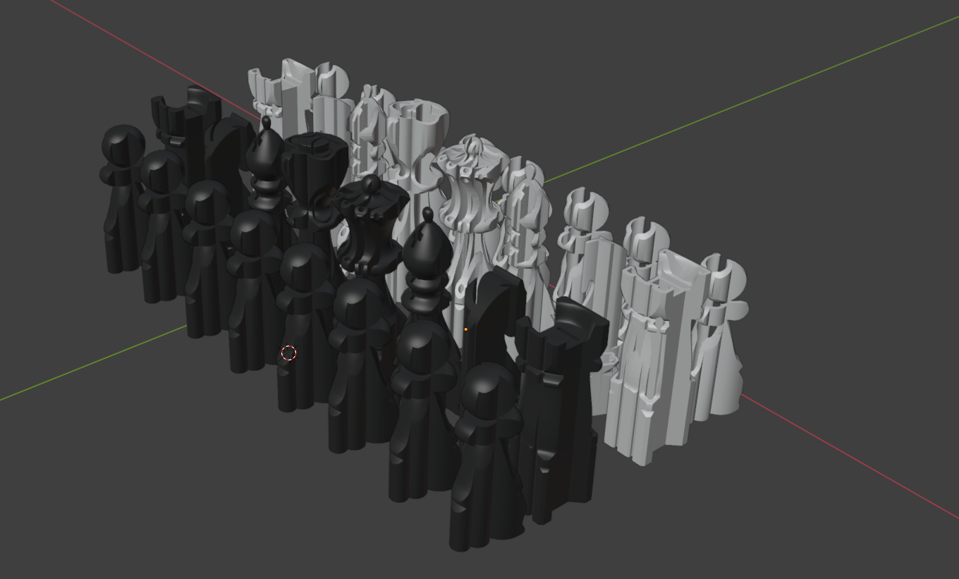 3D print chess pieces with 2D the icon