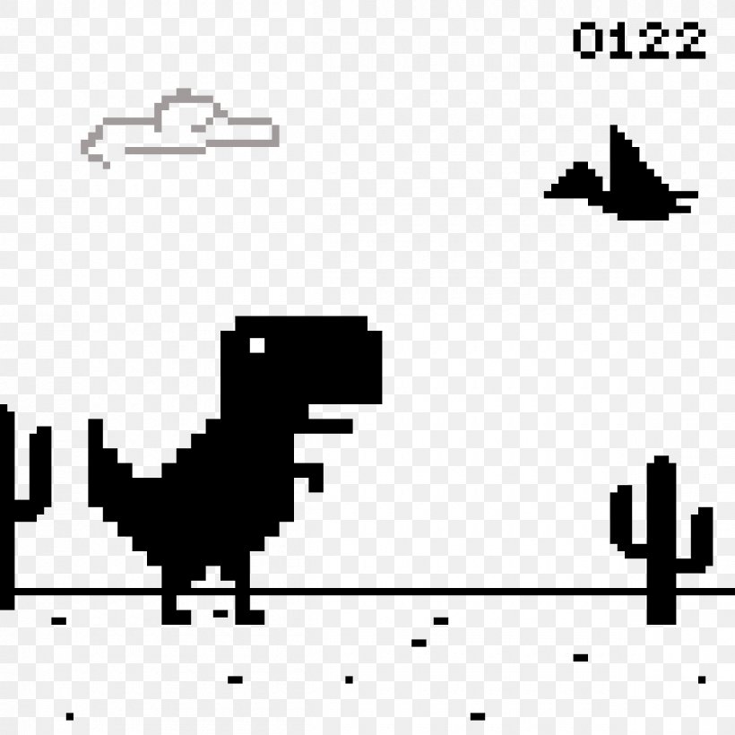 chrome dino from the offline dinosaur game