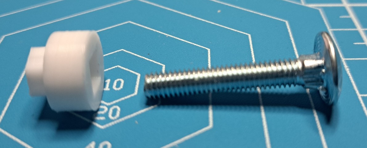 M5 Carriage Bolt to Hex Adapter (Square-to-Hex)