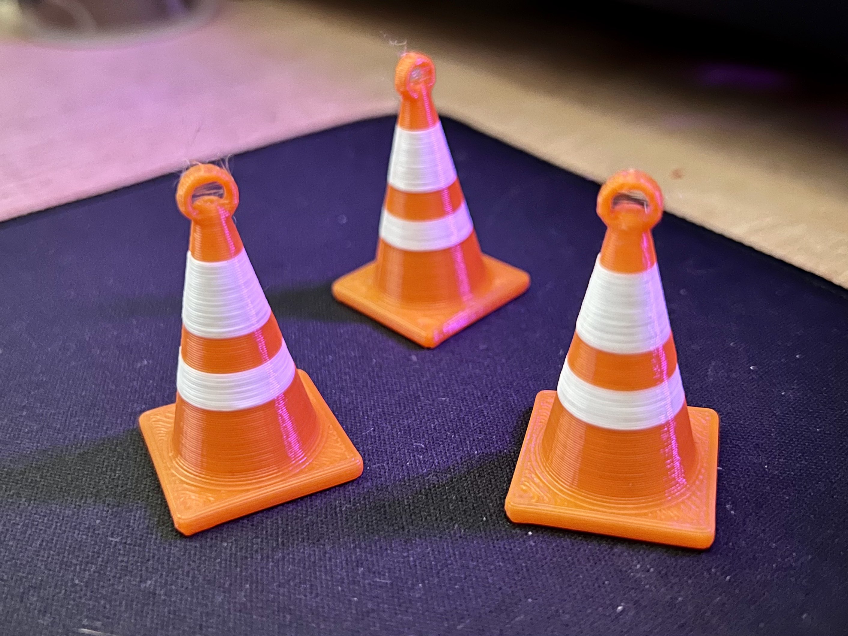 Traffic Cone Keychain (STL + STEP) by Eric F | Download free STL model