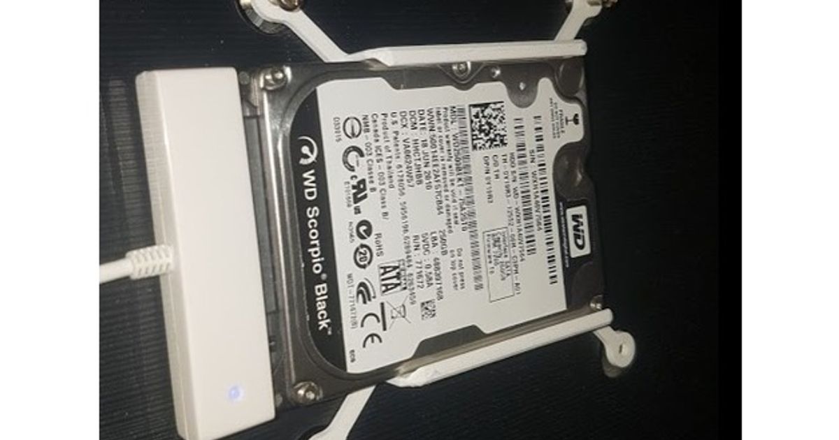 Vesa hard disk mount by Bas Download free STL model