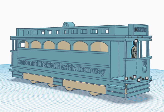 Single decker tram from Seaton Tramway