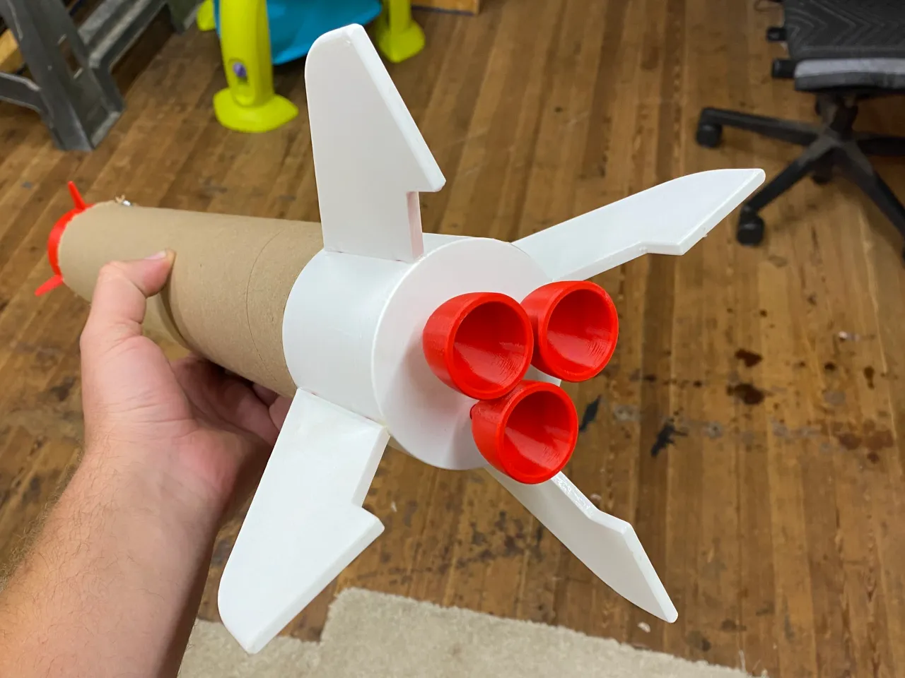 cardboard rocket model