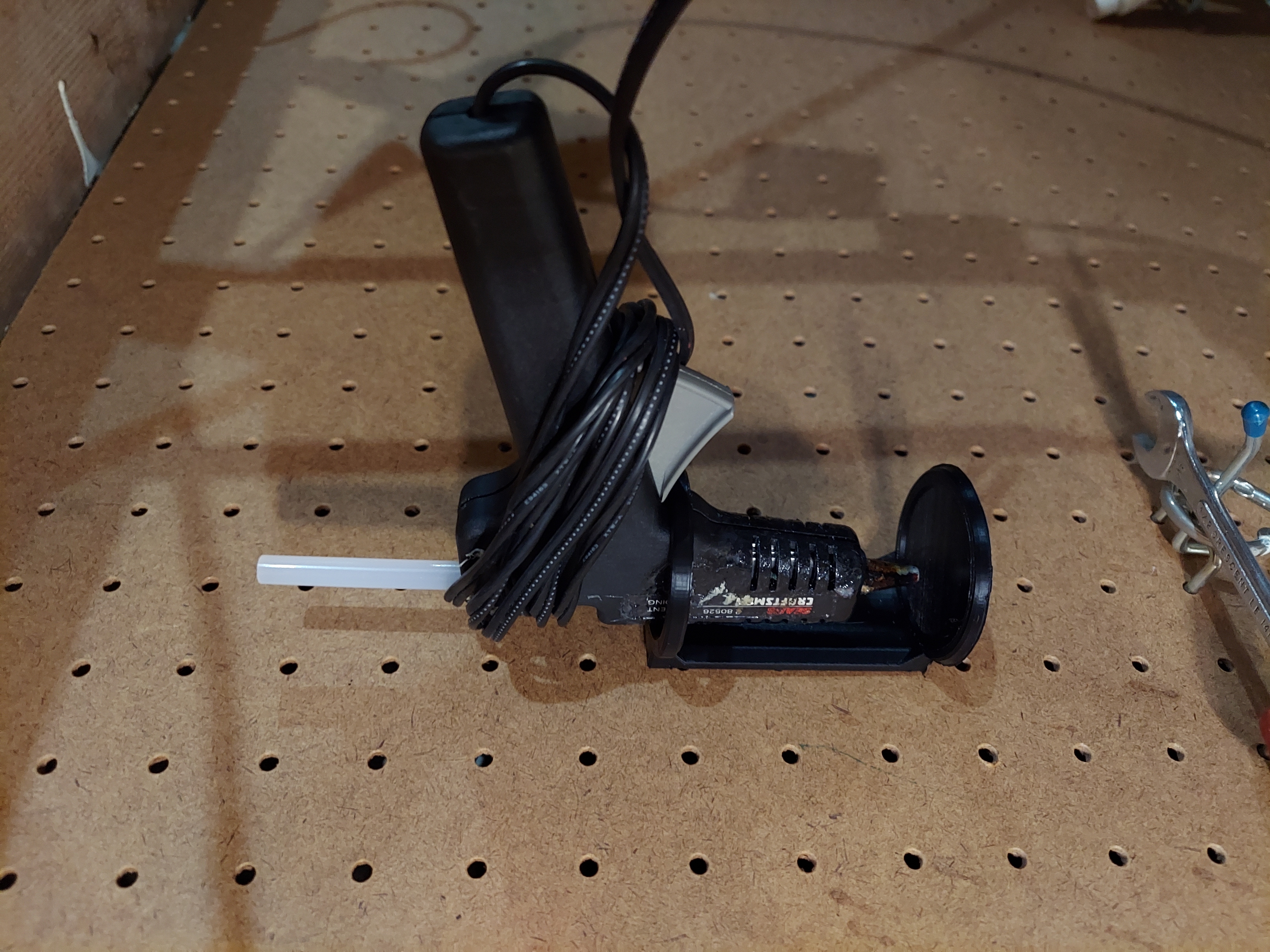 Pegboard/SKADIS Hot Glue Gun Holder with Drip Tray