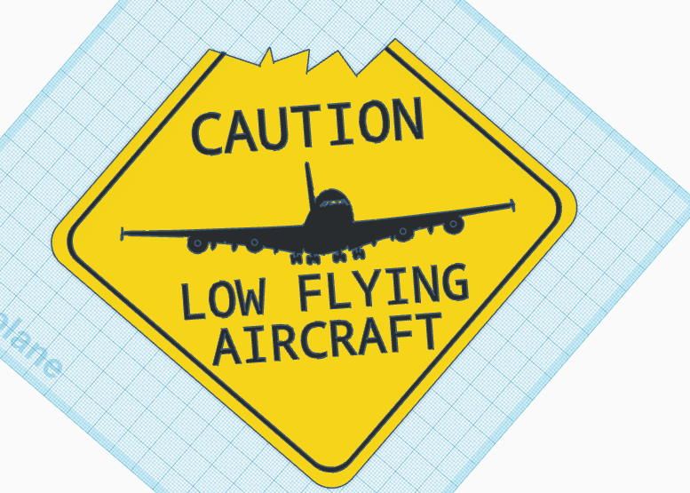 Targa in metallo vintage con scritta in lingua inglese Beware Low Flying Aircraft, decorazione per la casa, 30,5 x 20,3 cm