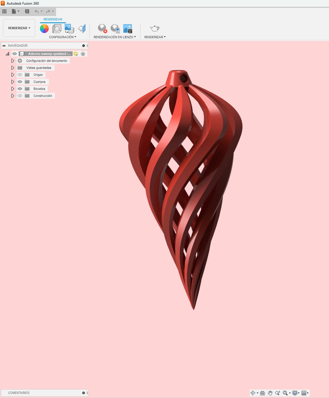 Christmas tree twisted ornament