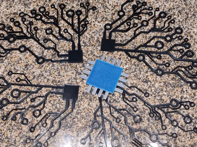 "Brain Electronic circuit" in 4 pieces