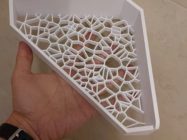 Corner shower shelf