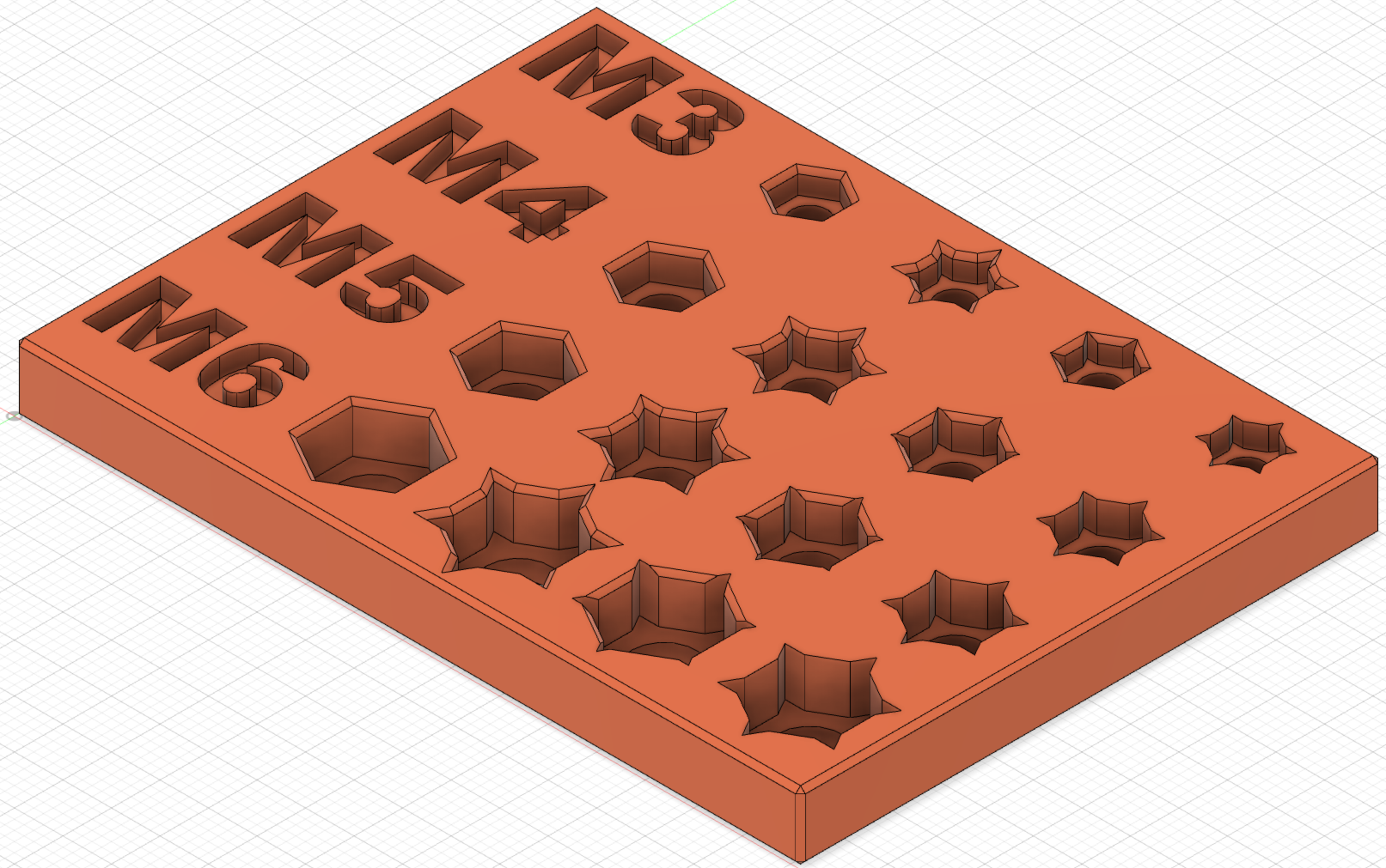 Test Piece of Hexagonal Nut Hole