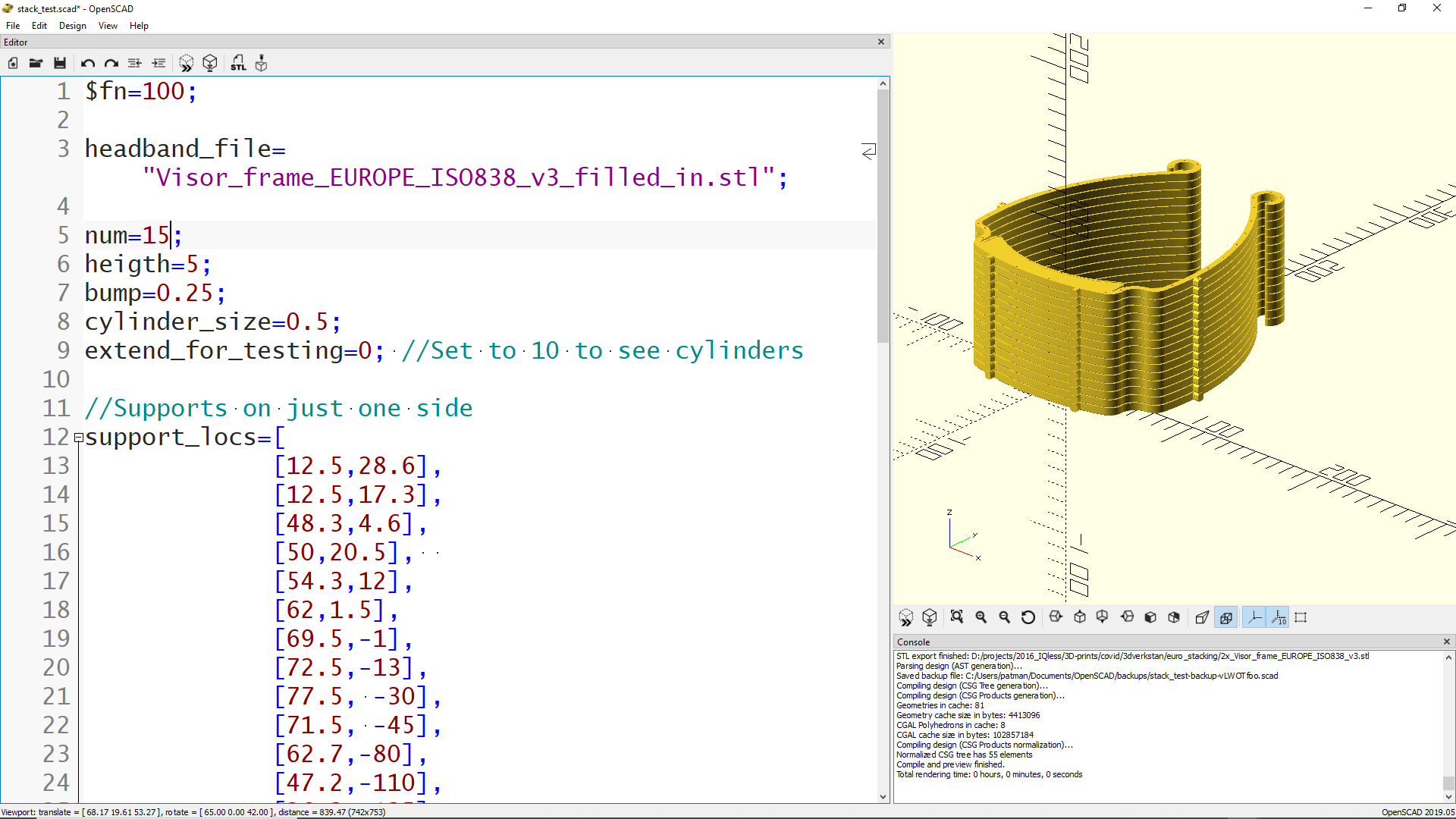 3DVerkstan Euro ISO8383 stacking with openscad