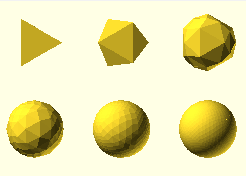 Openscad code to create fractal spheres based on a tetrahedron.