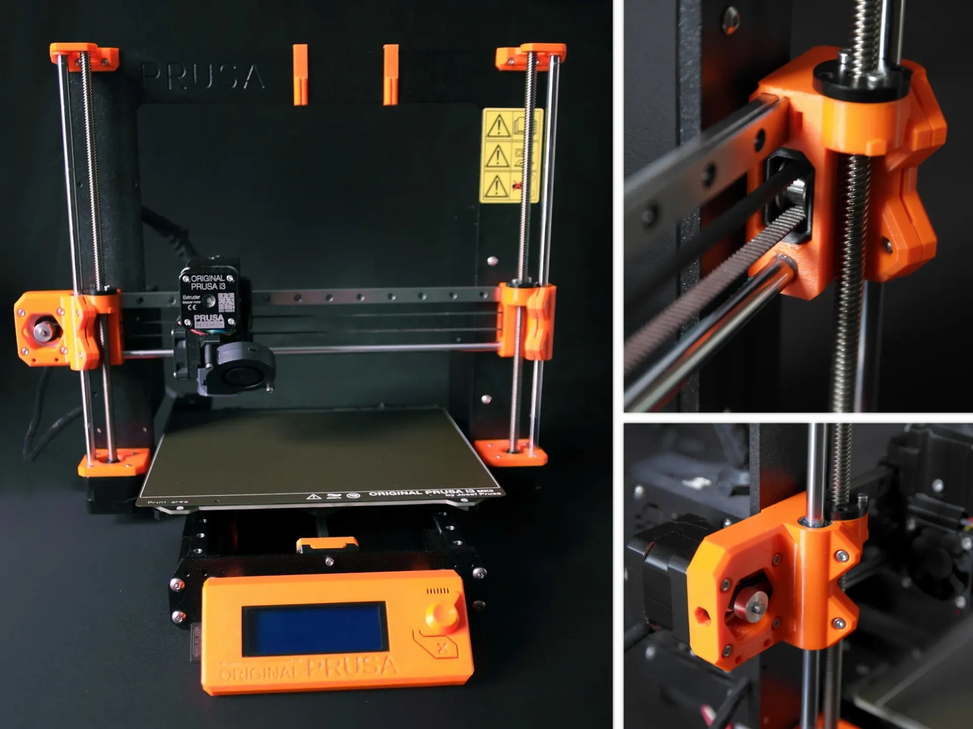 X-axis upgrade with linear rail, belt tensioner and bearing clamping - Prusa MK3 / MK3s / MK3s+