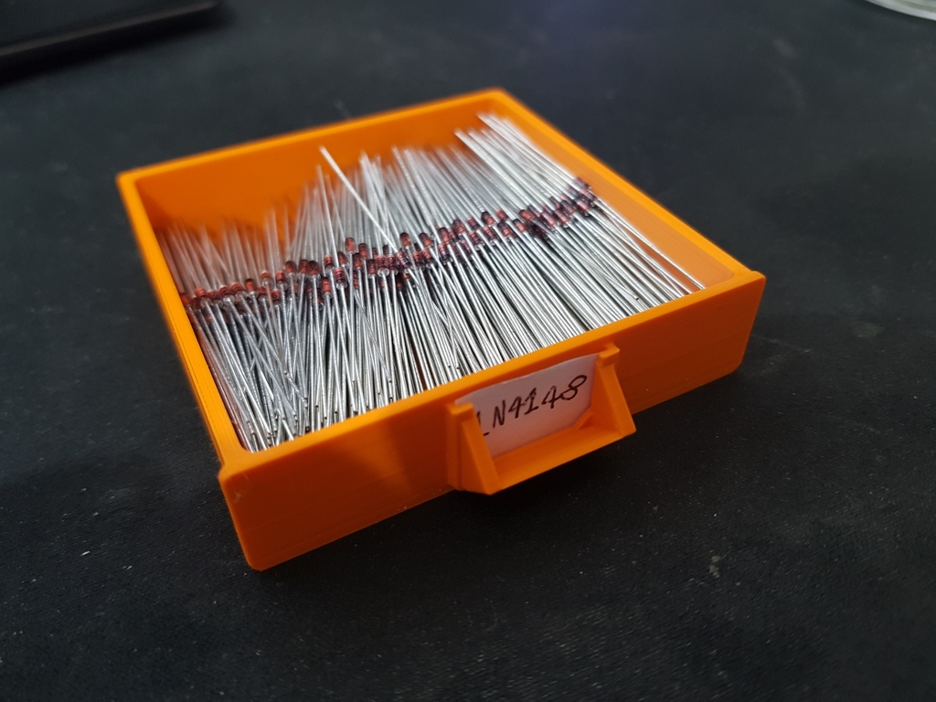 Resistor Storage Drawer - One Compartment, One Label Version