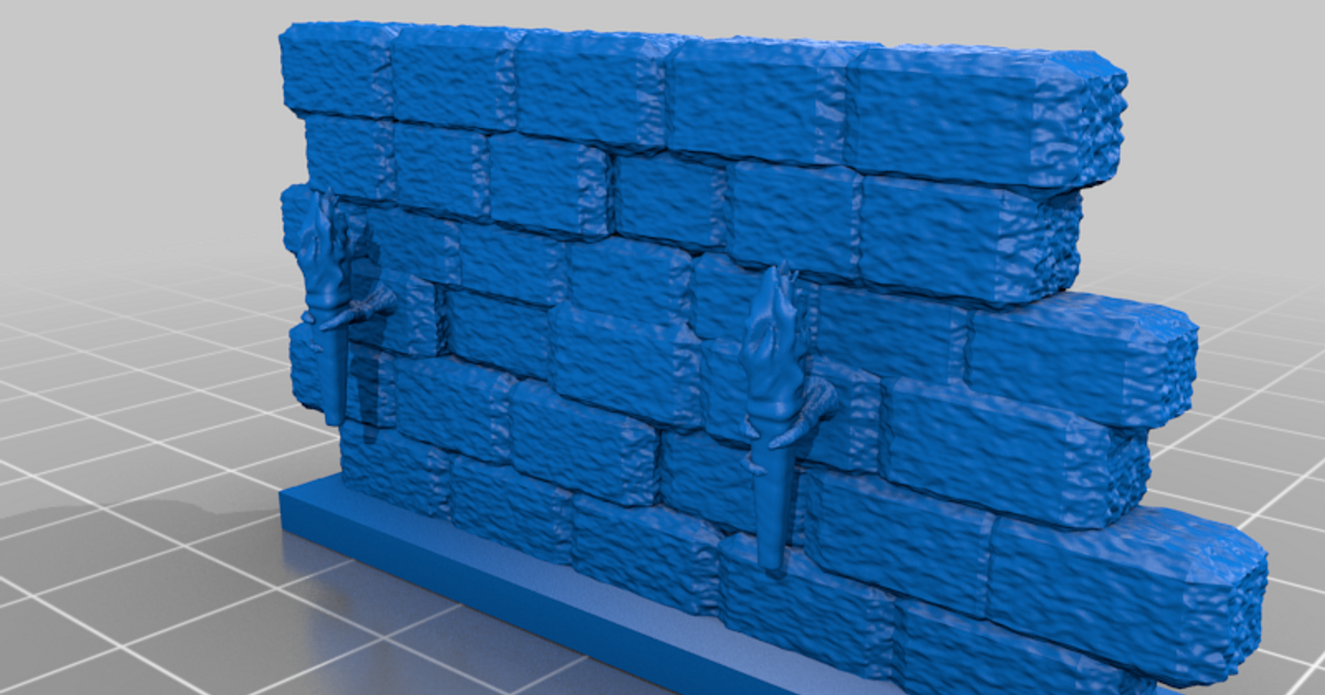 Dungeons and dragons wall segment with torch by owen Harriman