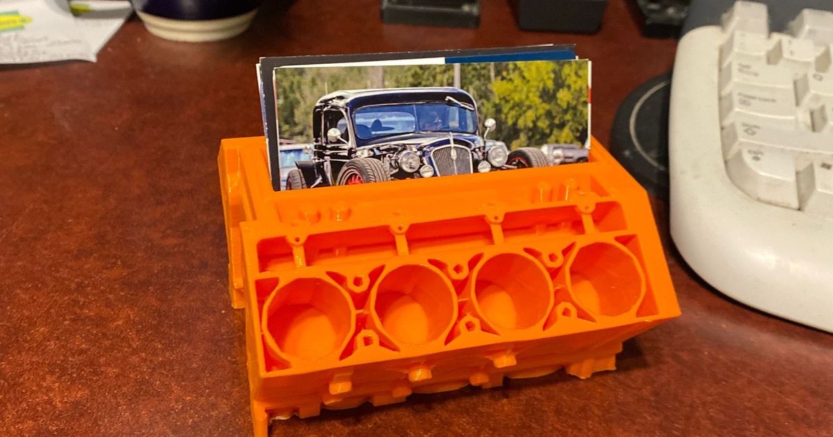 Engine block card holder by Asus1357 Download free STL model