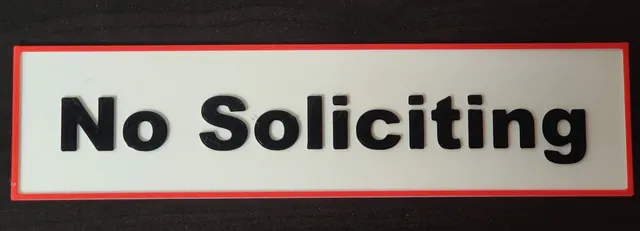 No Soliciting Sign