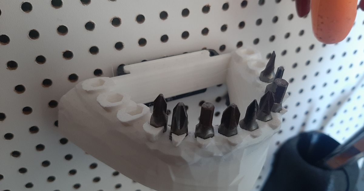 Jaw bit holder for pegboard, easily removable by leors Download free