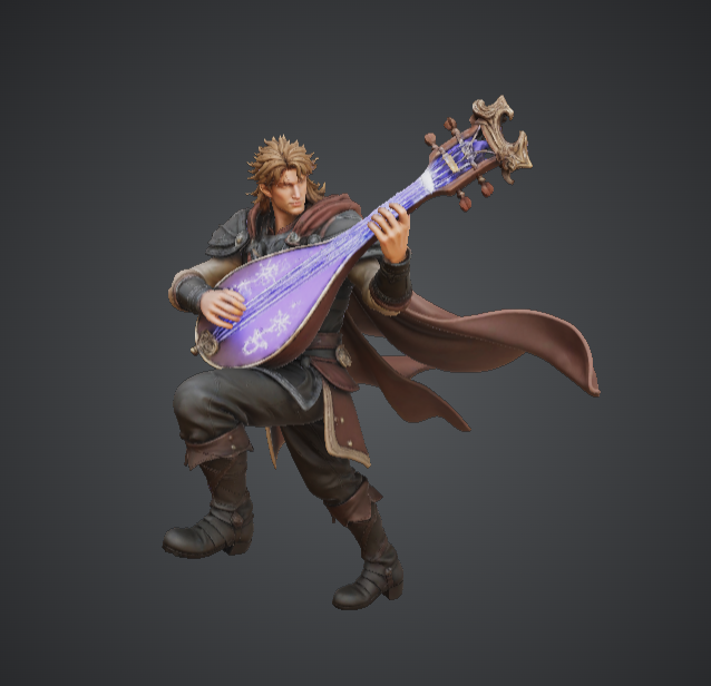 Arcane Bard with Magic Lute – Fantasy Minstrel