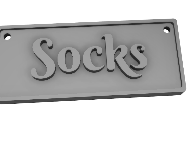 Dresser labels: Socks