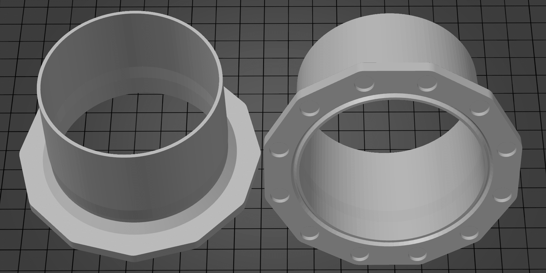 Parametric vacuum hose connector with connectors. by Max