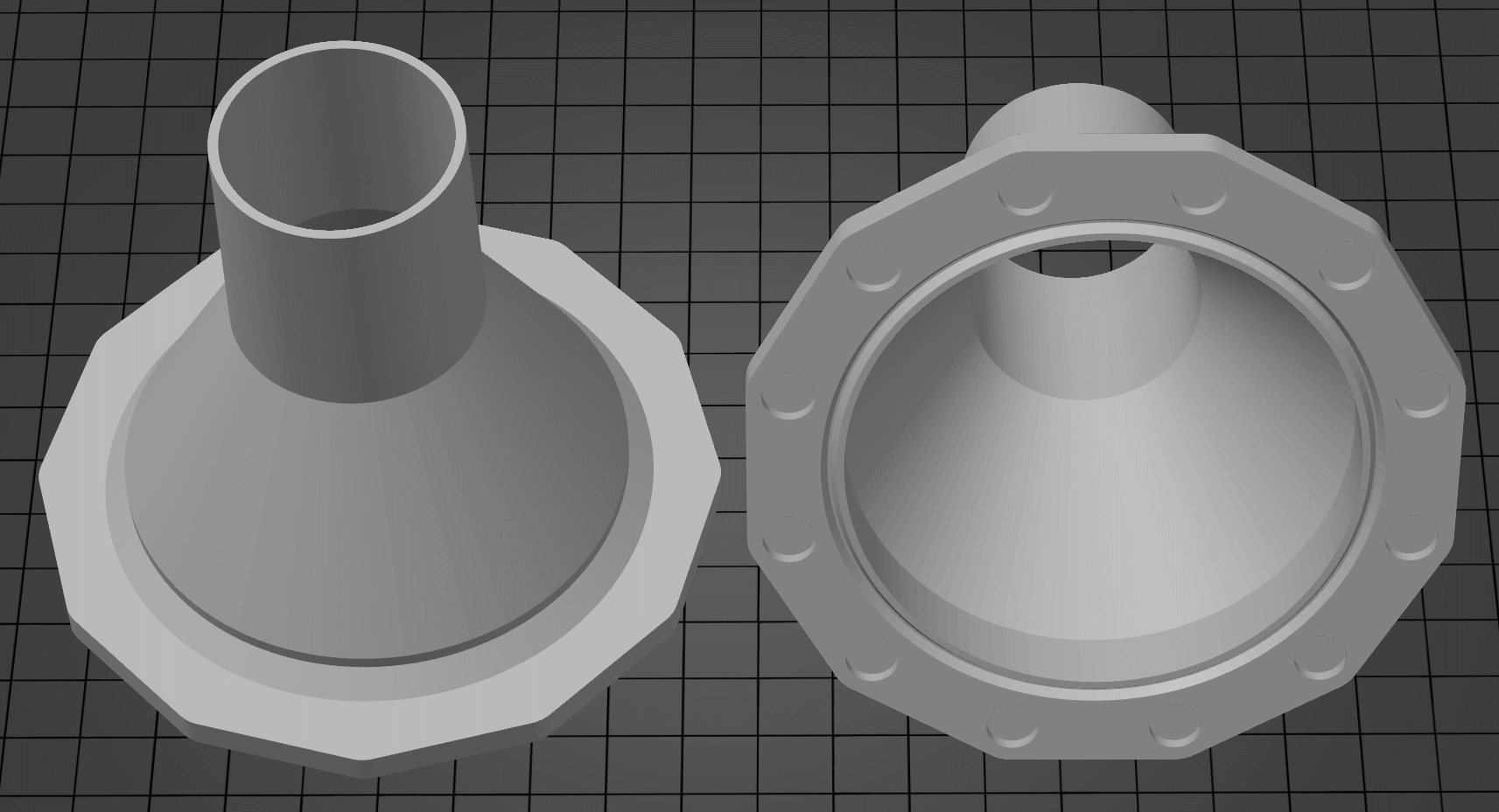 Parametric vacuum hose connector with connectors. by Max