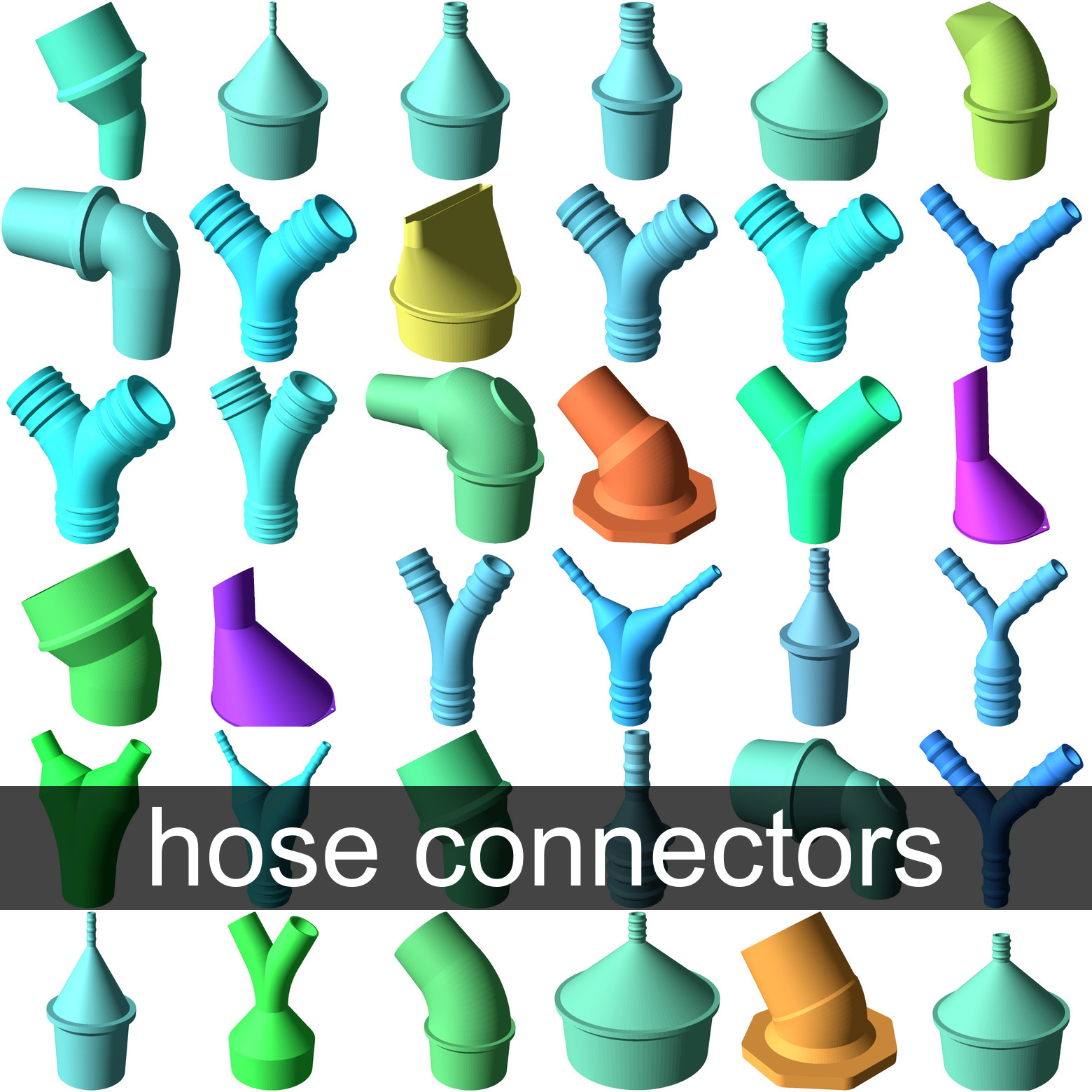 Parametric vacuum hose connector with connectors. by Max