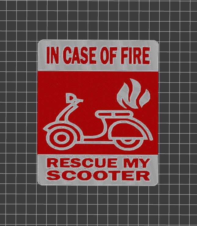 In case of emergency, rescue scooter - wall sign