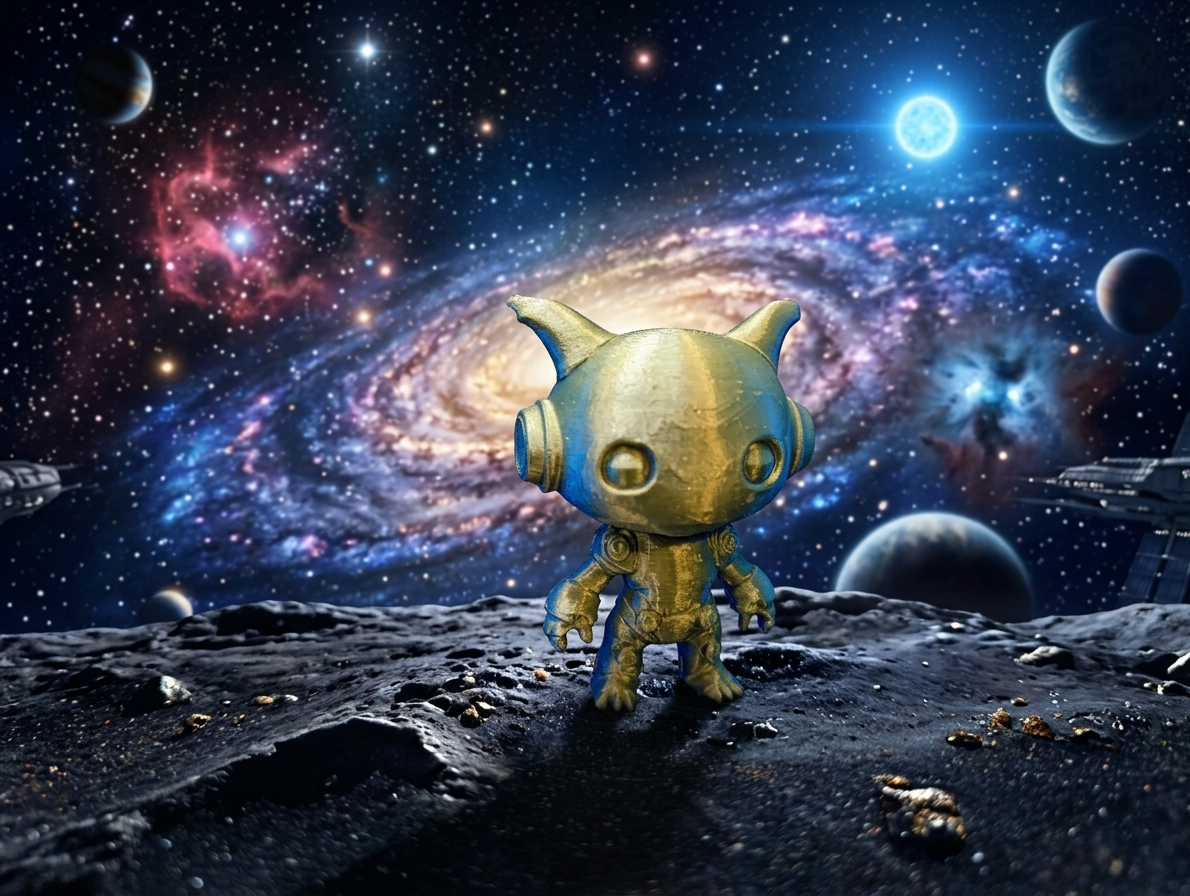 Cute Sci-Fi Bot - Chibi Robot Warrior Mini