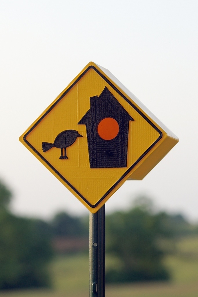 3D-Printed Birdhouse, A Sign (version 3)