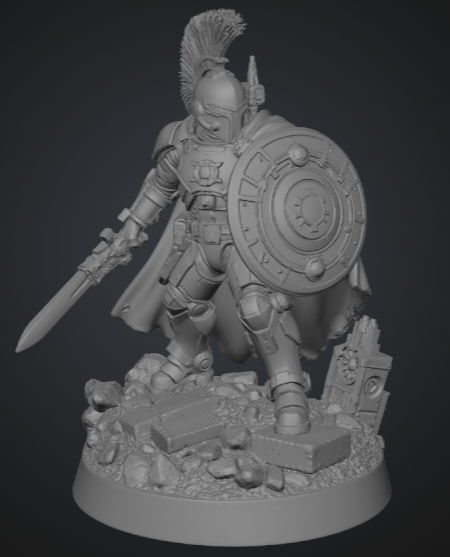 Elite Oath Sworn Bastion Knight braced with Sword and Shield
