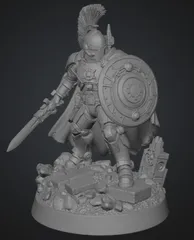 Elite Oath Sworn Bastion Knight braced with Sword and Shield
