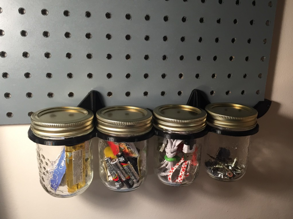 Peg Board Mason Jar Mount