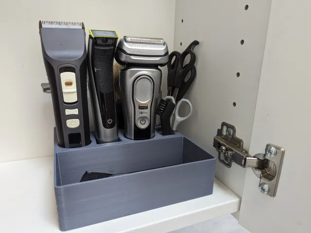 Shaver and Grooming Tools Organizer Tray - CUSTOMIZABLE - Philips OneBlade, Braun S9 Pro, Brio Beardscape