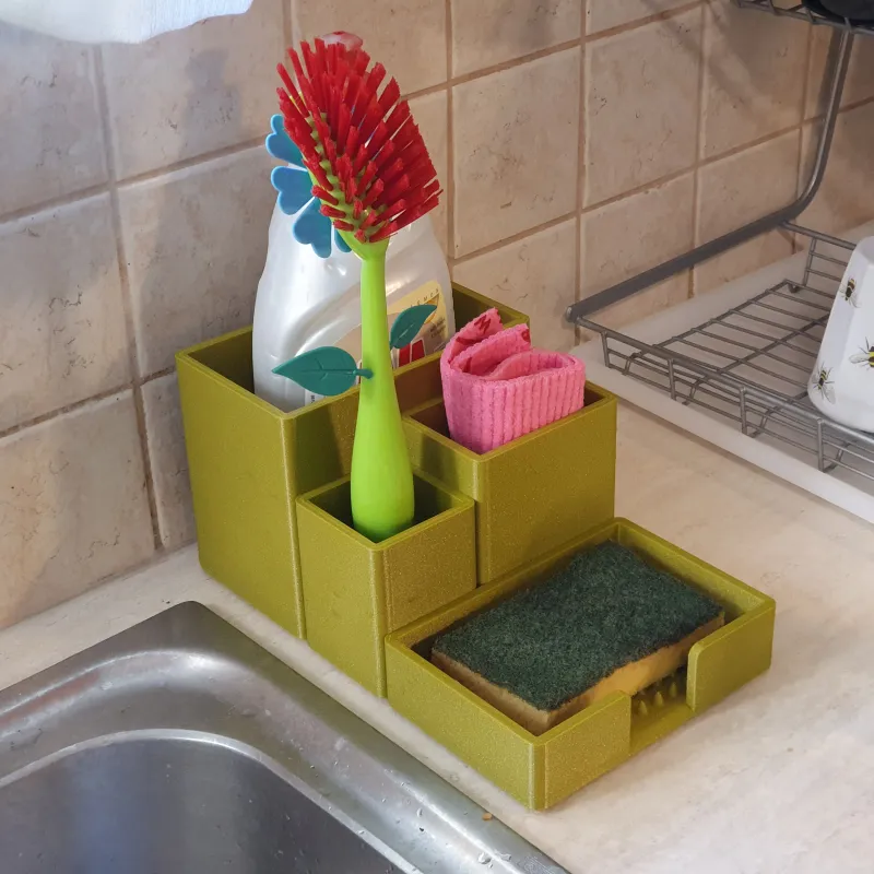 Kitchen Brush and Sponge Holder by Nikos, Download free STL model