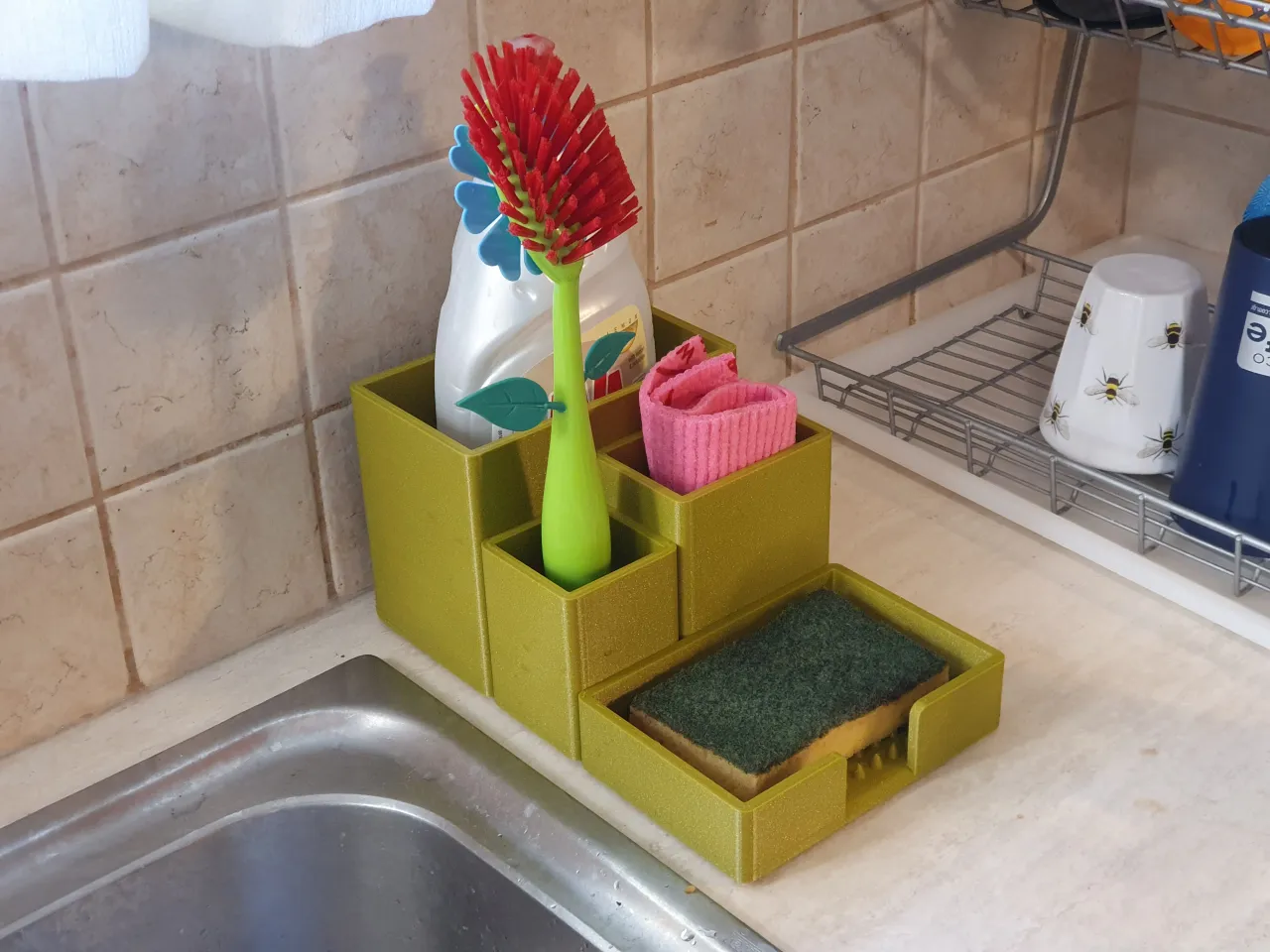 Kitchen Brush and Sponge Holder by Nikos, Download free STL model