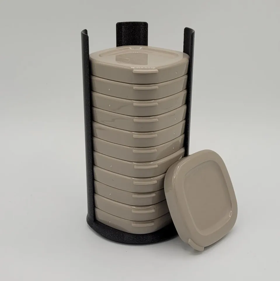Support couvercle pots yaourt multidelice - Yogurt pot lid holder by Brett, Download free STL model